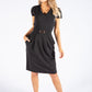 Front Buckle Midi Dress