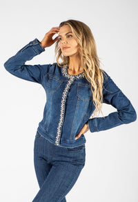 Pearl Beading Denim Jacket