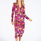 Abstract Print Wrap Dress