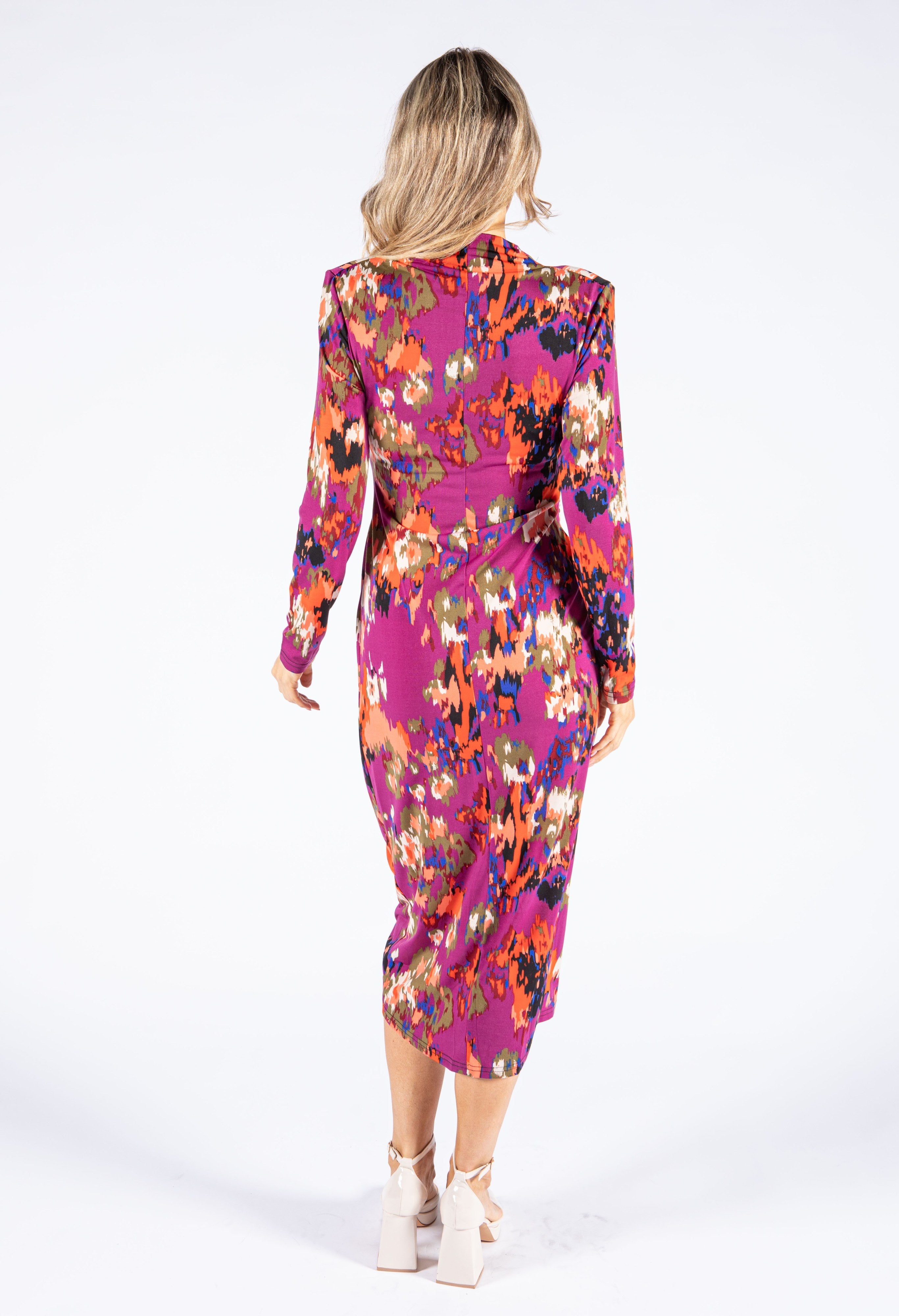 Pamela Scott Abstract Print Wrap Dress Pamela Scott