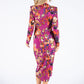 Abstract Print Wrap Dress