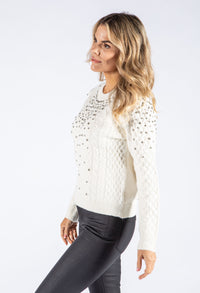 Diamante Cable Knit Pullover