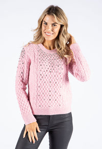 Diamante Cable Knit Pullover