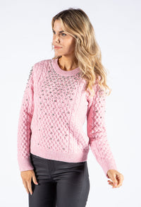 Diamante Cable Knit Pullover