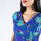 Leaf Print V Neckline Midi Dress