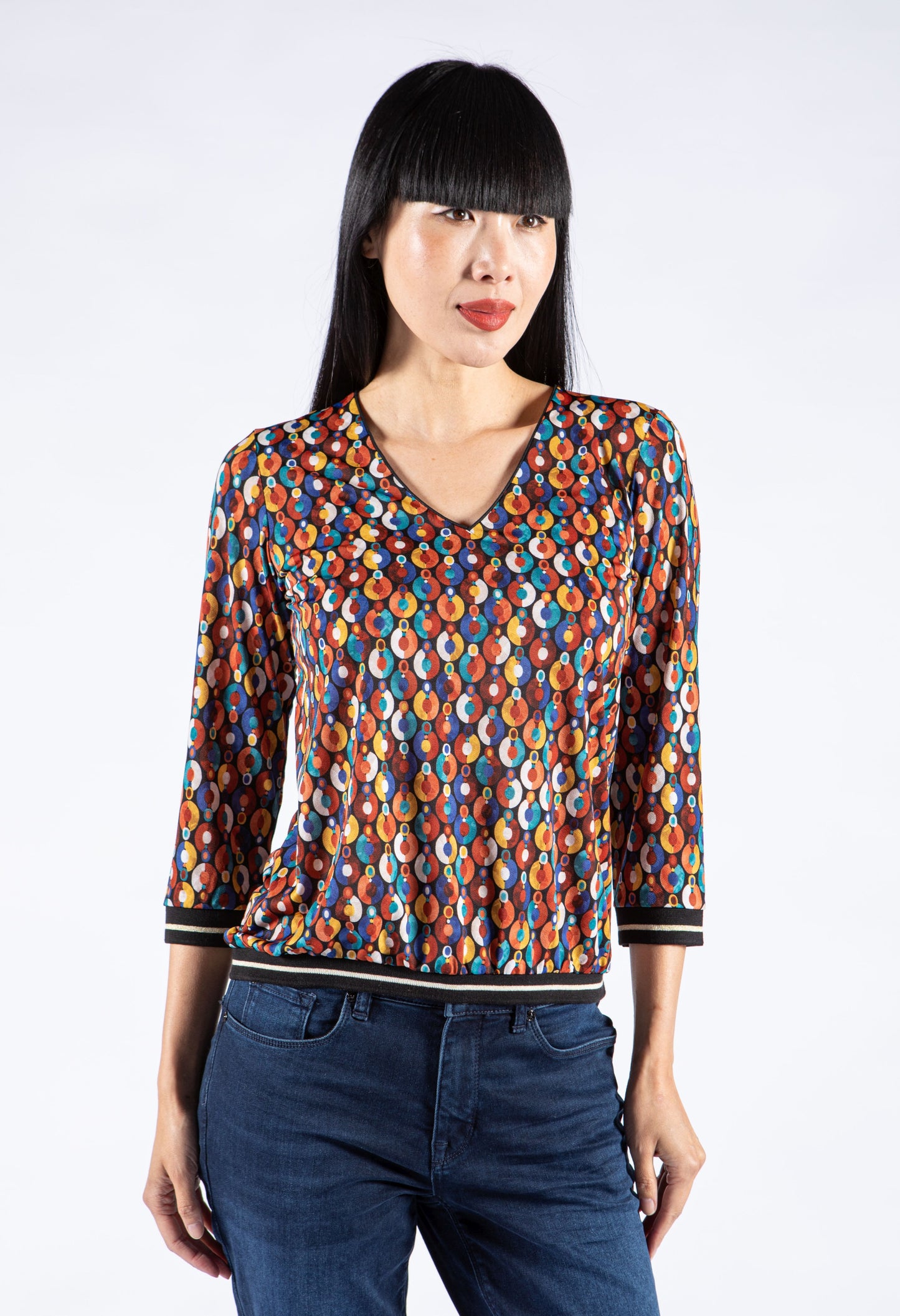 Geometric Print Blouse