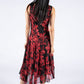 Red Floral Sleeveless Dress