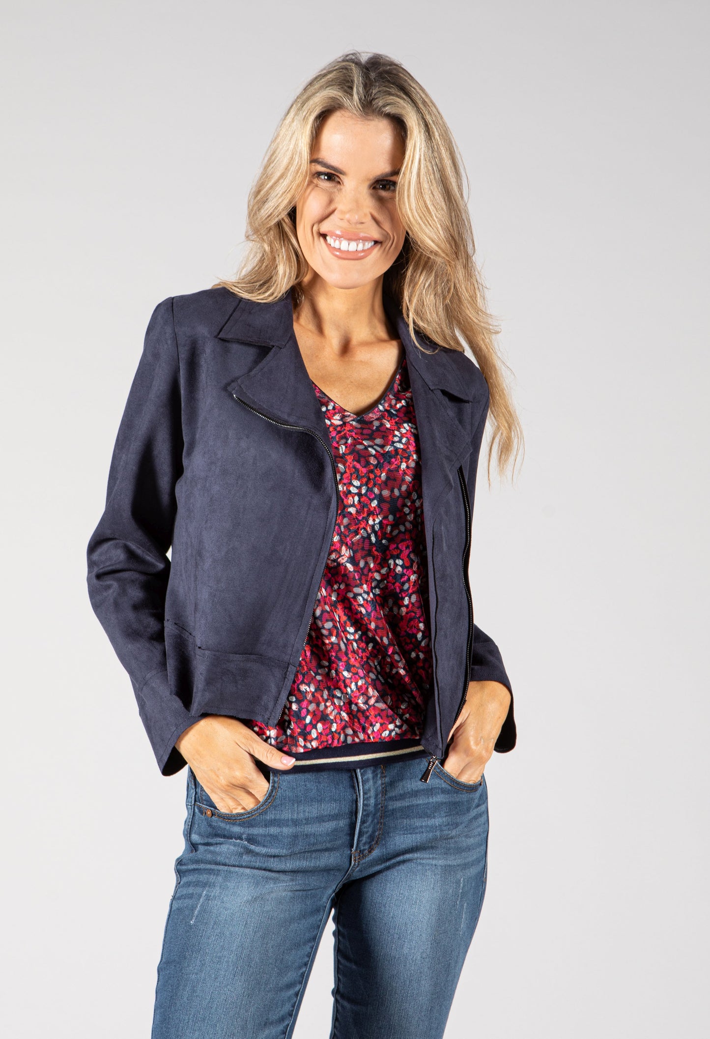 Suedette Biker Style Jacket