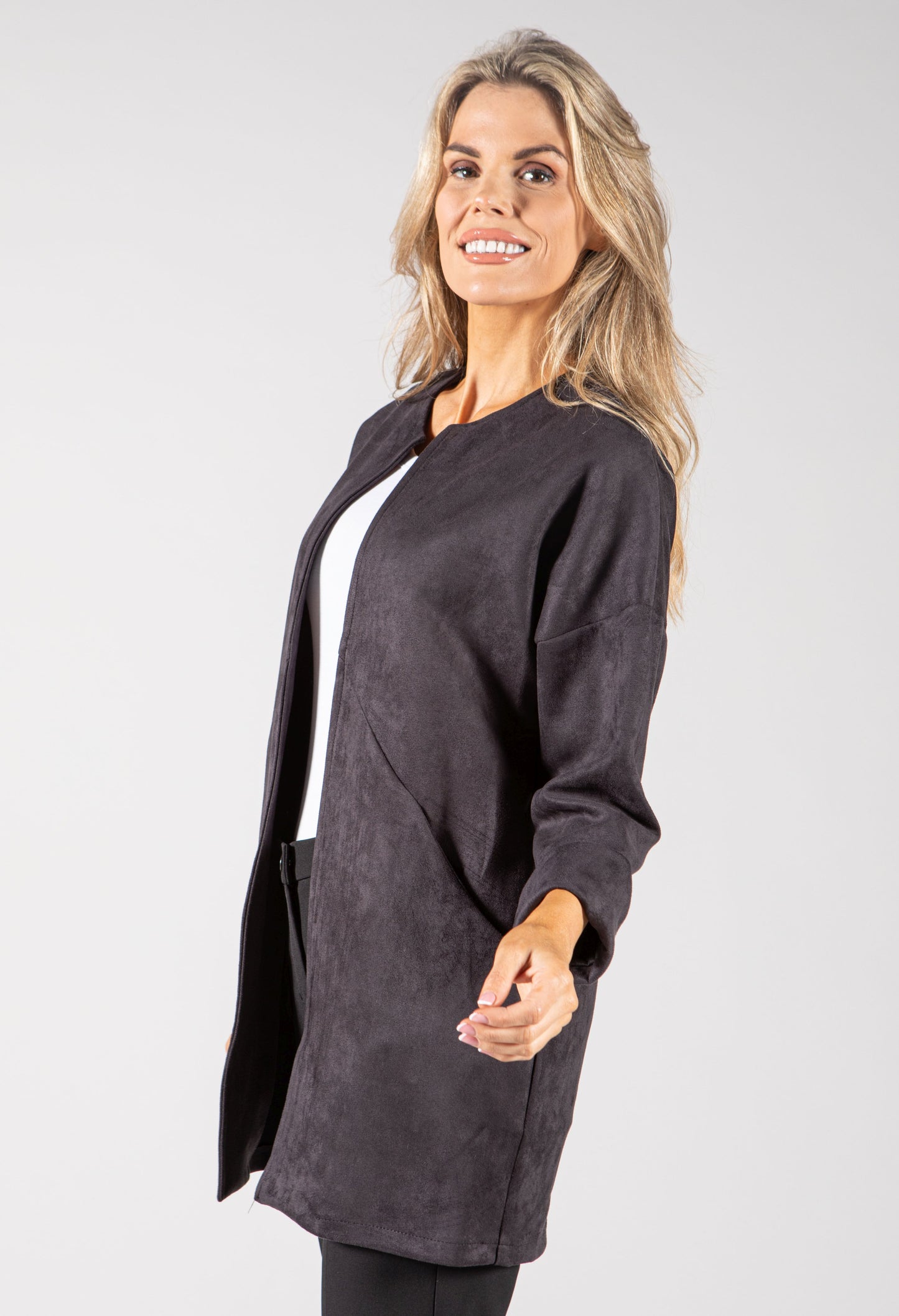 Suedette Longline Jacket