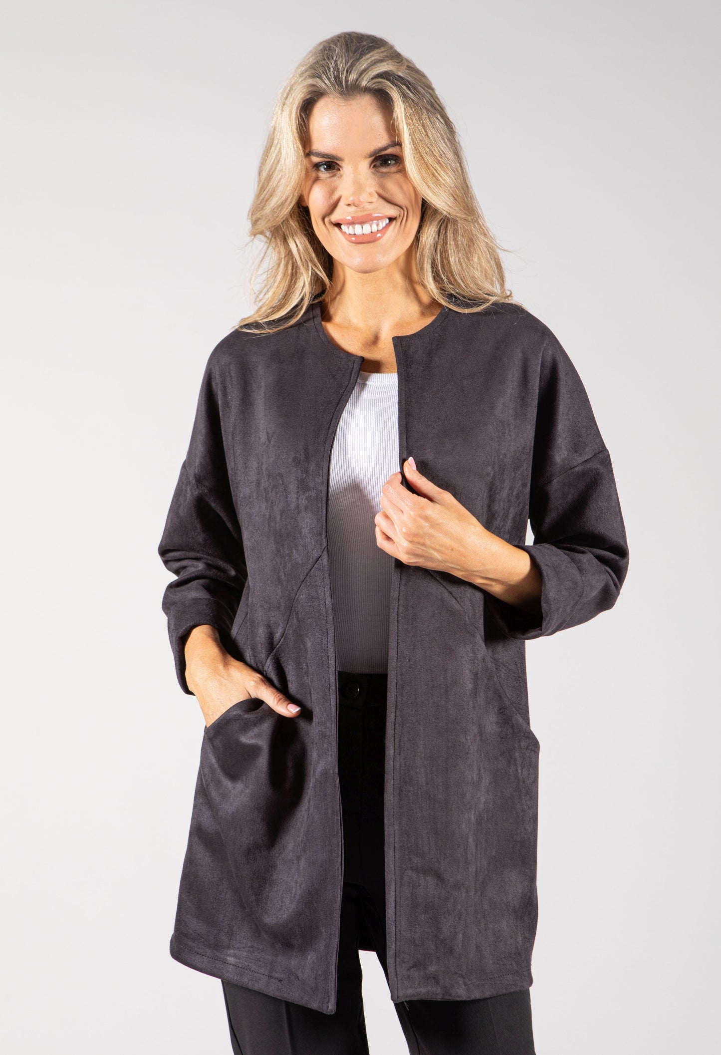 Suedette Longline Jacket