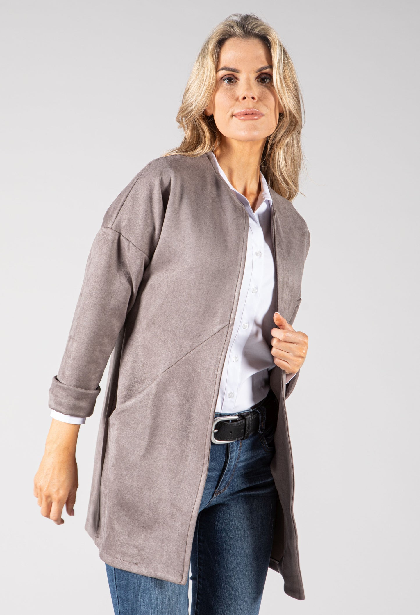 Suedette Longline Jacket