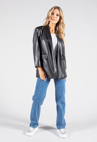 Faux Leather Blazer