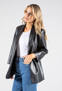 Faux Leather Blazer