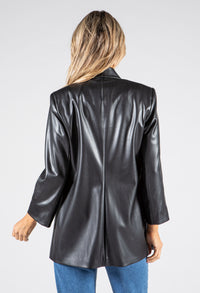 Faux Leather Blazer