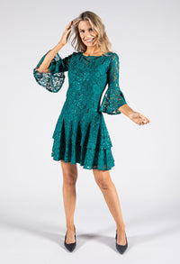 Lace Flare Sleeve Dress