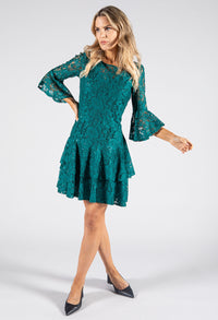 Lace Flare Sleeve Dress