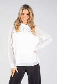 Pleated High Neck Blouse