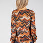 Fine Knit Zigzag Print Pullover