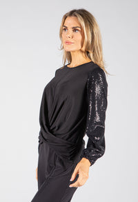 Cross Detail Sequin Top