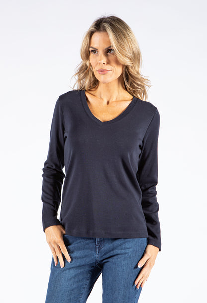 V Neckline Long Sleeve Top