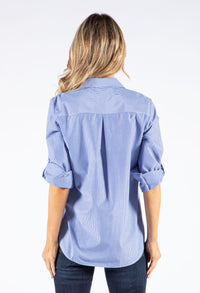 Diamante Detail Striped Shirt