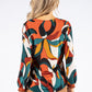 Abstract Print V Neckline Pullover