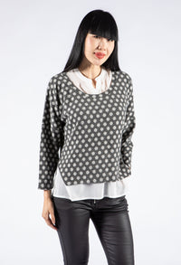 Layered Look Polka Dot Pullover