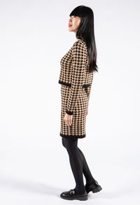 Hounds Tooth Dress with Cardigan