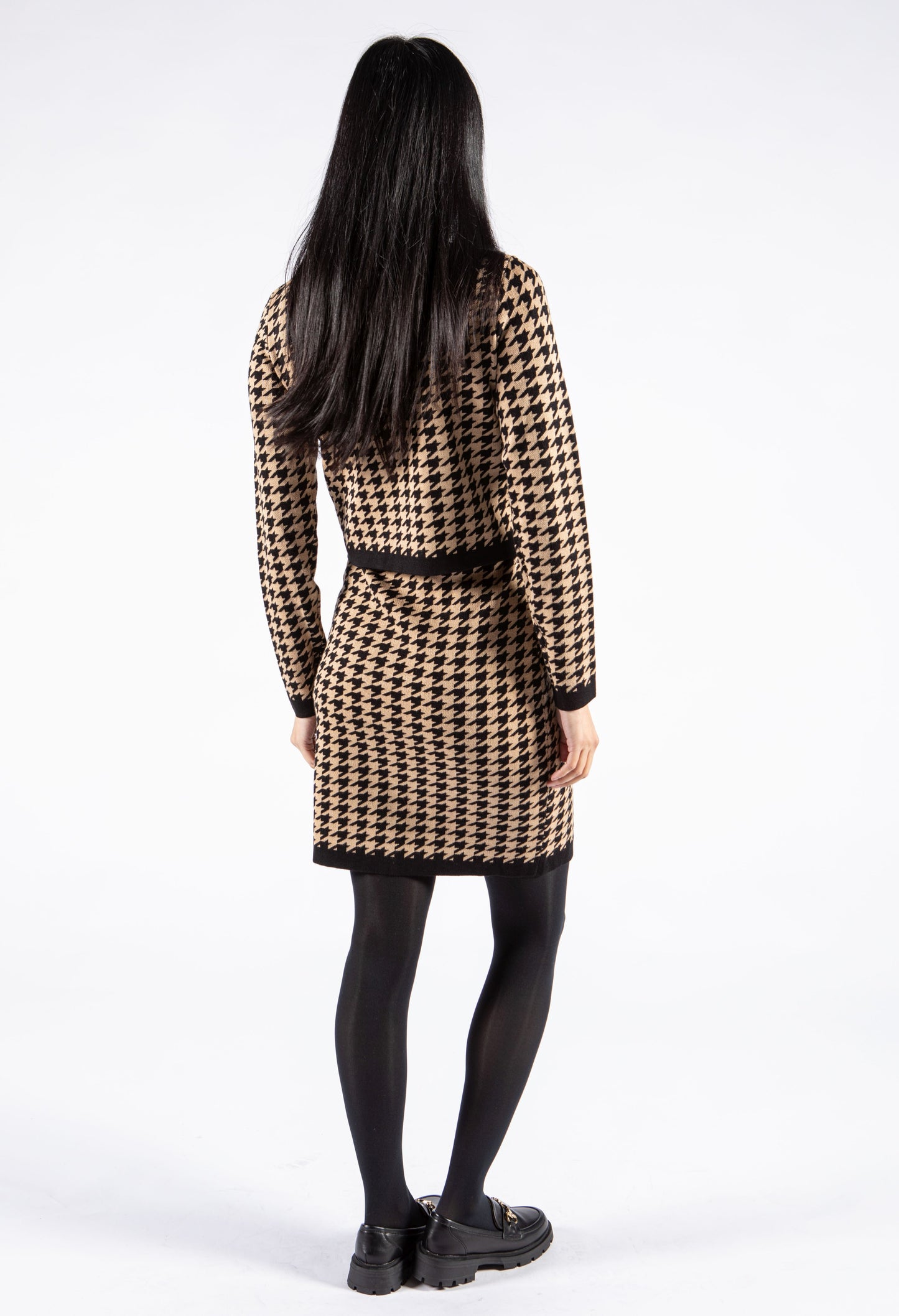 Hounds Tooth Dress with Cardigan