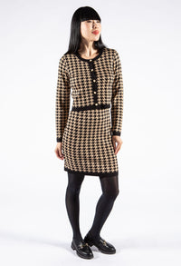 Hounds Tooth Dress with Cardigan