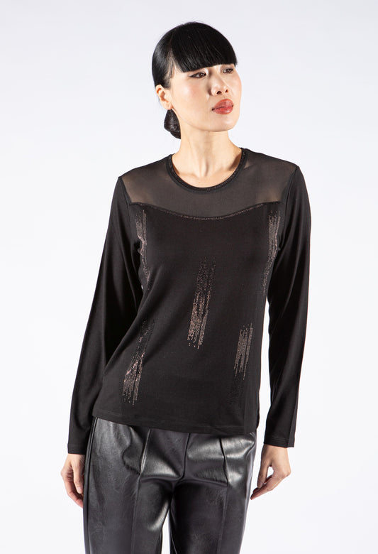 Long Sleeve Diamante Detail Top