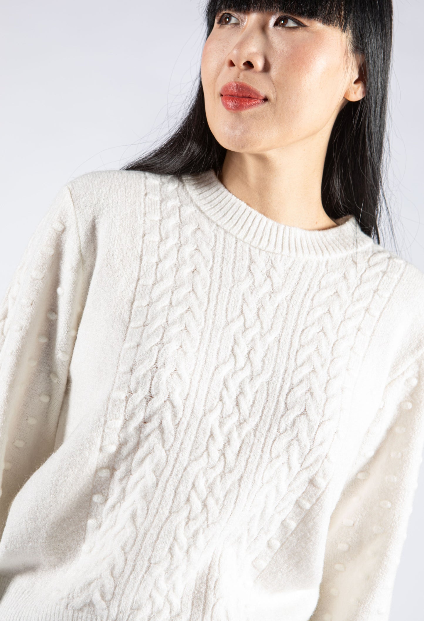 Cable Knit Bobble Pullover