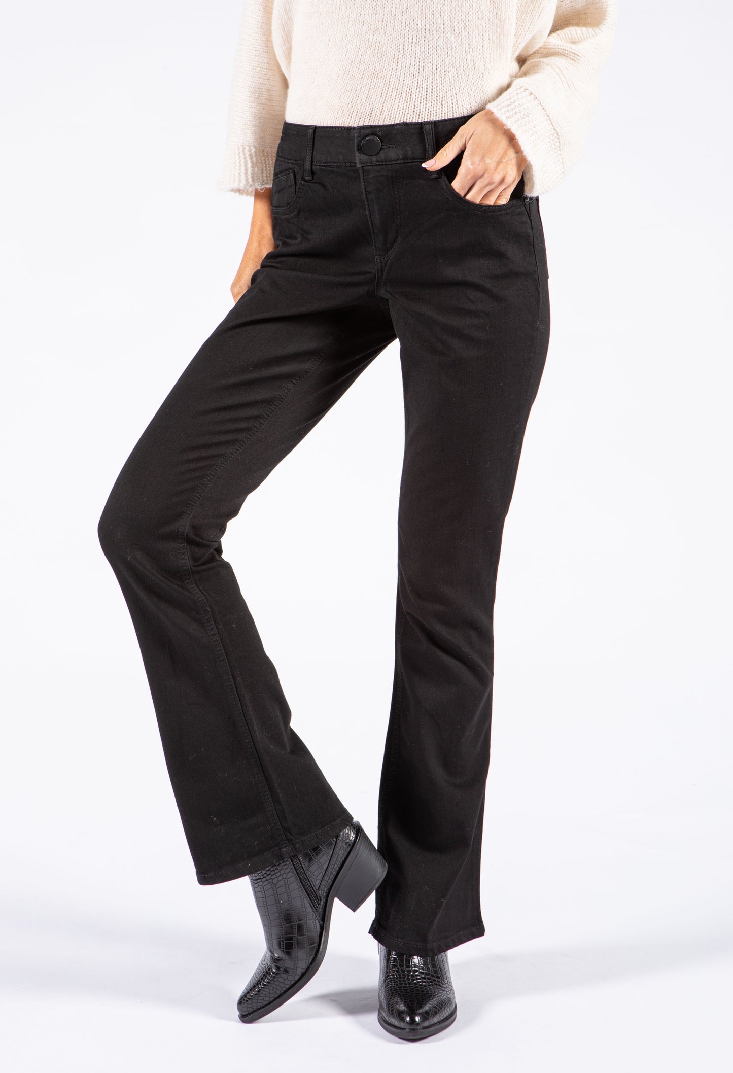 "Ab"solution® Itty Bitty Bootcut Black Jeans