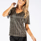 Gold Fleck V Neckline Top