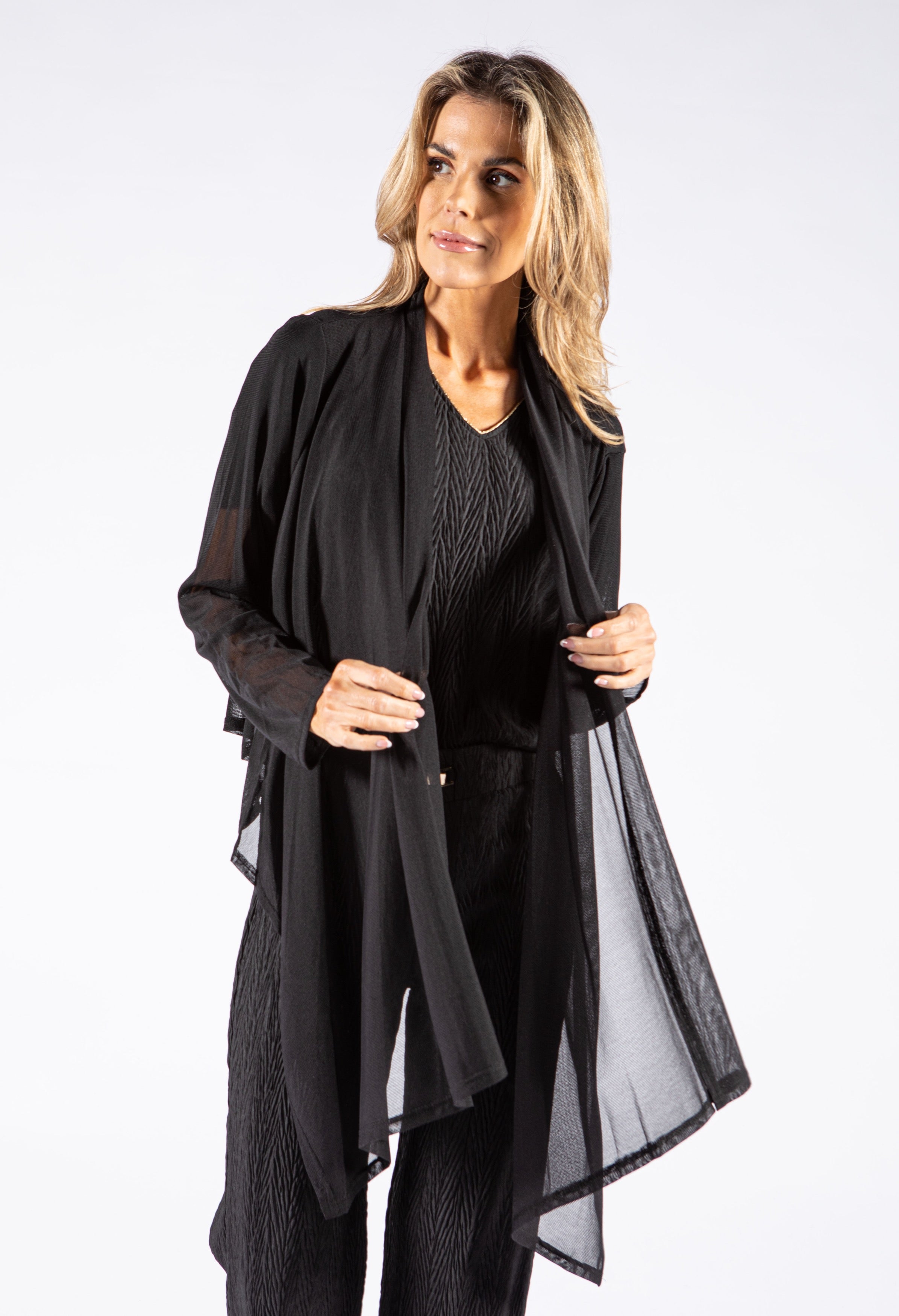 Mesh black cheap cardigan