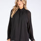 Pleated High Neck Blouse