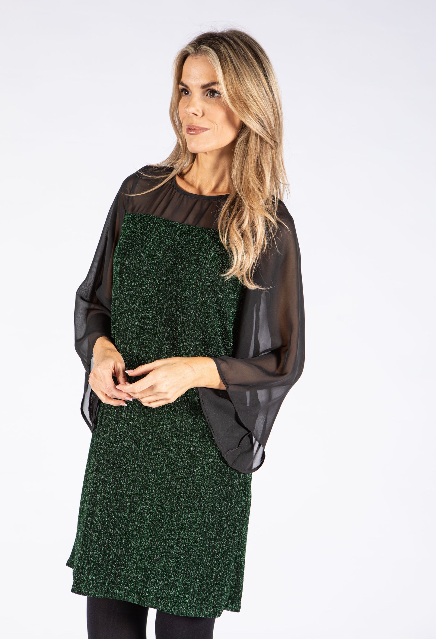 Lurex Flow Sleeve Dress