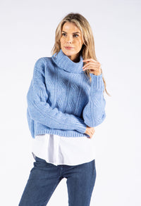 Cropped Knit Roll Neck