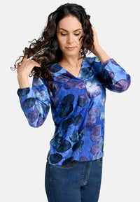 Tie Dye V Neckline Blouse