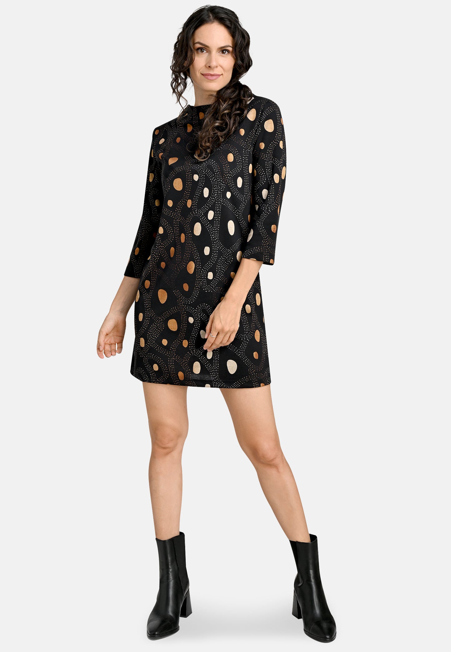 Abstract Polka Dot Midi Dress