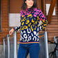 Abstract Leopard Print Pullover