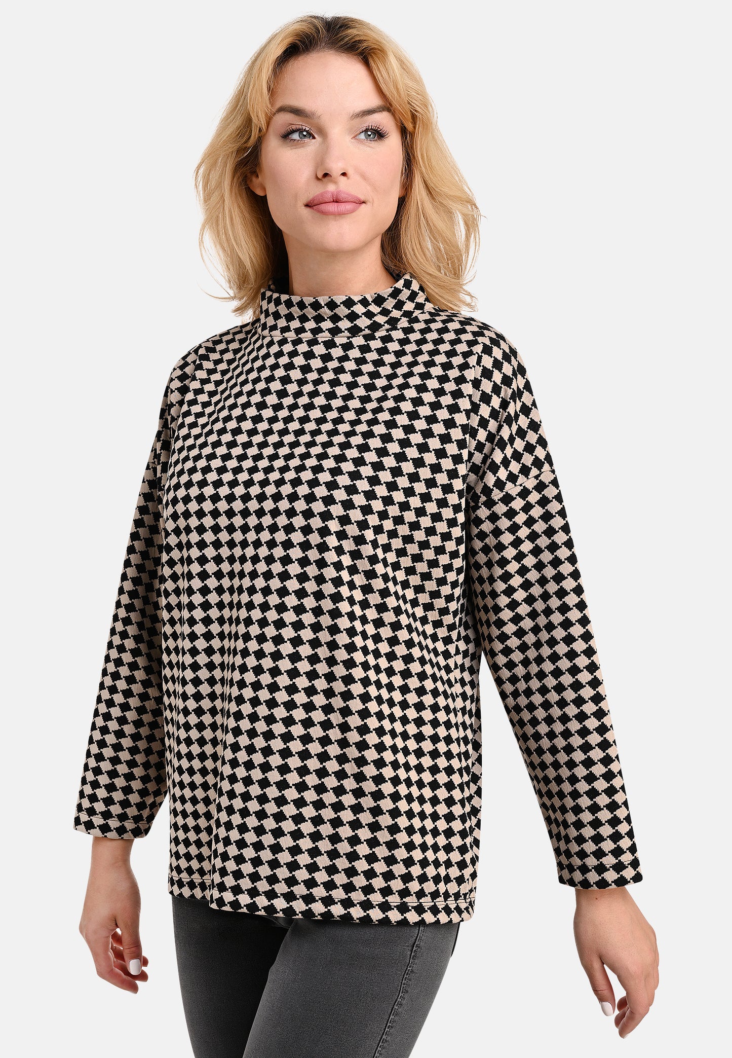 Chessboard High Neck Top