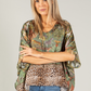 Leo Border Print Silk Top