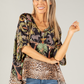 Leo Border Print Silk Top