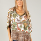 Leo Border Print Silk Top