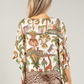 Leo Border Print Silk Top