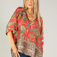 Leo Border Print Silk Top