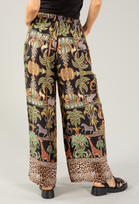 Leo Border Print Silk Trousers