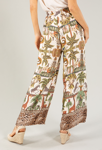 Leo Border Print Silk Trousers