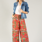 Leo Border Print Silk Trousers